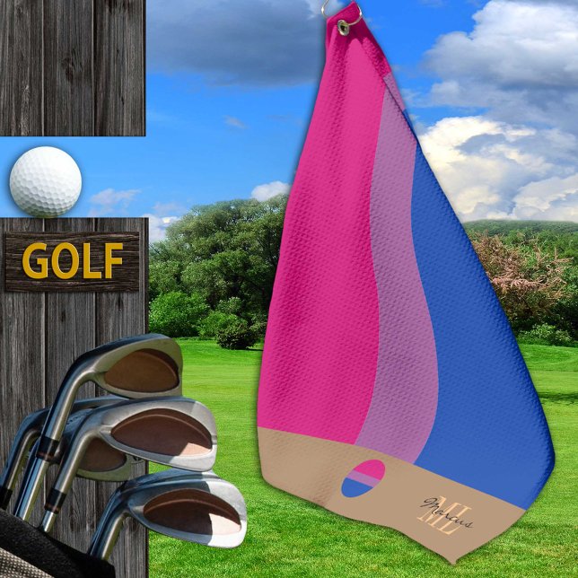 Bisexuelle Flagge & Golfen mit Monogramm / LGBT G Golfhandtuch (Von Creator hochgeladen)