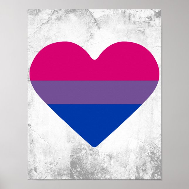 Bisexuelle Flagge Herz Poster (Vorne)