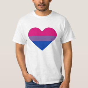 Bisexuelle Flagge Herz T-Shirt