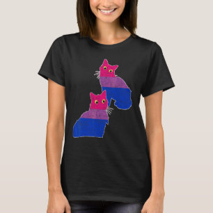 Bisexuelle Flagge Katze Bi Stolz Monat Lgbtqia Bis T-Shirt