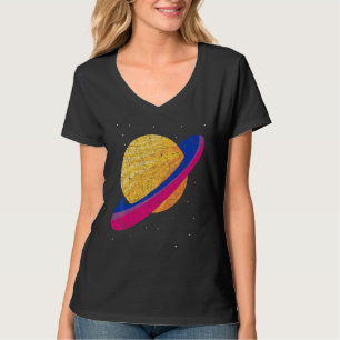 Bisexuelle Flagge Que Saturn Bi Pride Lgbt Bisexua T-Shirt