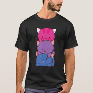Bisexuelle Flaggenfarbkatze Subtle Bi Pride Lgbtq  T-Shirt