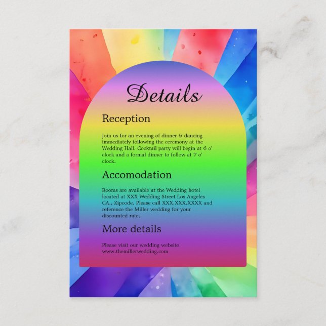 Bisexuelle Hochzeit Begleitkarte (Vorderseite)