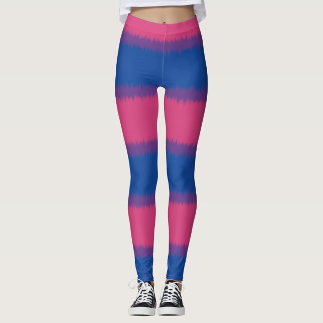 Bisexuelle Leggings mit weit reichenden Flaggen (Vorderseite)