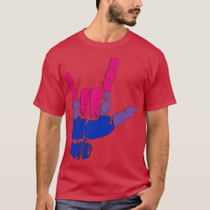 Bisexuelle Liebe Flag-Zeichen sagt, ich Liebe Sie  T-Shirt
