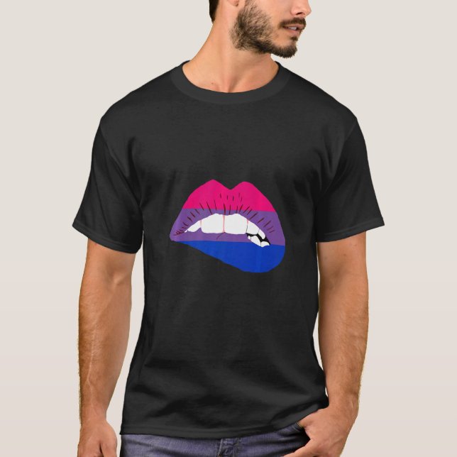 Bisexuelle Lippen Bi Pride Bisexual Flag LGBTQ Bis T-Shirt (Vorderseite)