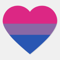 Bisexuelle Pride-Aufkleber - Herzen