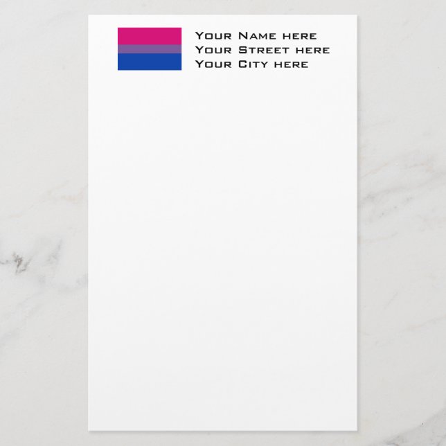 Bisexuelle Pride-Flagge Briefpapier (Vorderseite)