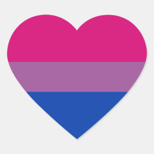 Bisexuelle Pride-Flagge Herz-Aufkleber