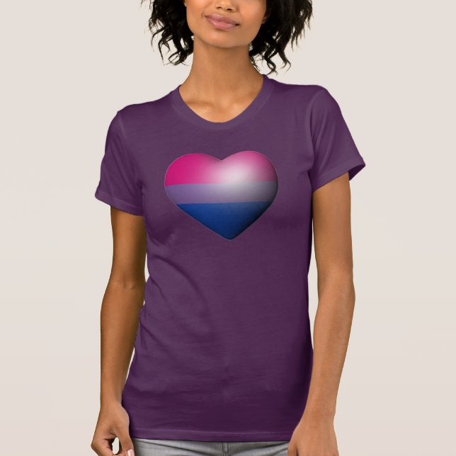 BISEXUELLE PRIDE HERZ T-Shirt (Vorderseite)