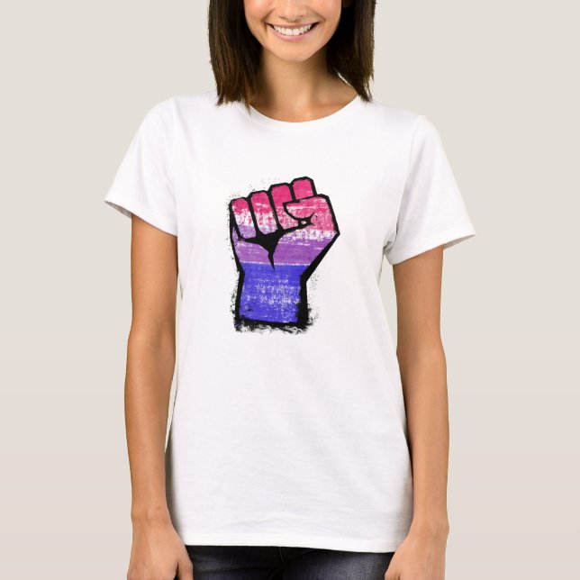 Bisexuelle Protestfaust T-Shirt (Vorderseite)