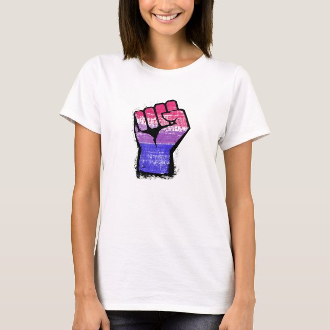 Bisexuelle Protestfäuste T-Shirt (Vorderseite)