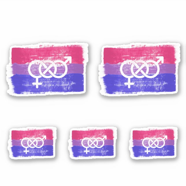 BISEXUELLE SYMBOL-FLAGGE AUFKLEBER (Vorderseite)