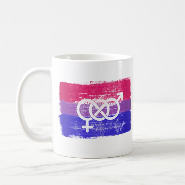 BISEXUELLE SYMBOL-FLAGGE KAFFEETASSE (Links)