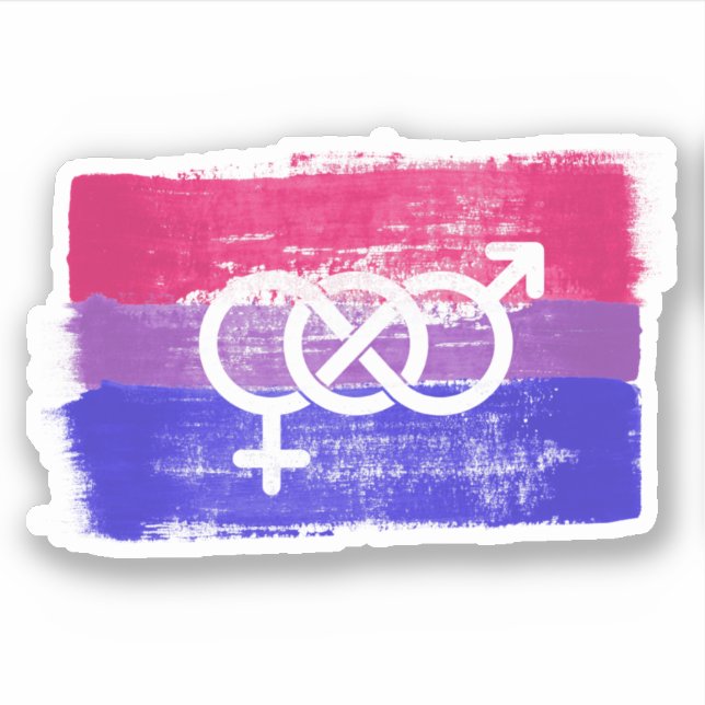 BISEXUELLE SYMBOL-PREISFLAGE AUFKLEBER (Vorderseite)