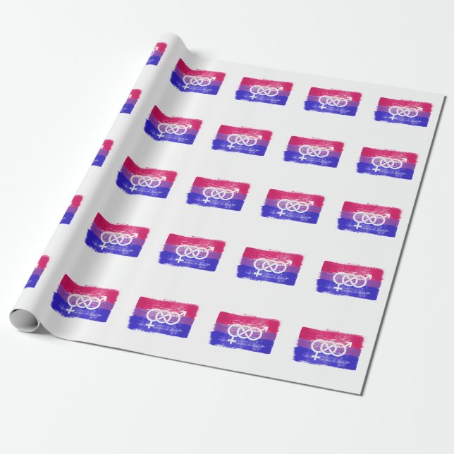 BISEXUELLE SYMBOL-PREISFLAGE GESCHENKPAPIER (Ungerollt)