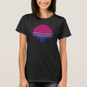 Bisexuellen-Flagge Retro-Sonnenuntergang Lgbt Bi-S T-Shirt
