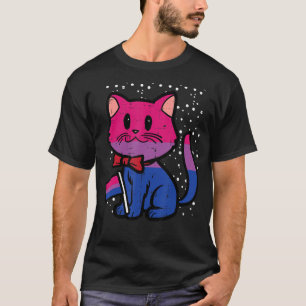Bisexuellen-Katzen-Flagge Bi-Stolz Lgbtq Mädchen K T-Shirt