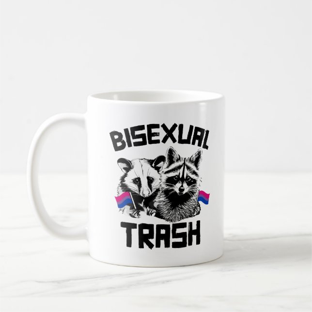 Bisexueller Abfall Raccoon und Possum Kaffeetasse (Links)