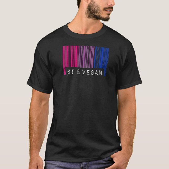 Bisexueller Barcode Pride Bi und Vegan Queer Ästhe T-Shirt (Vorderseite)