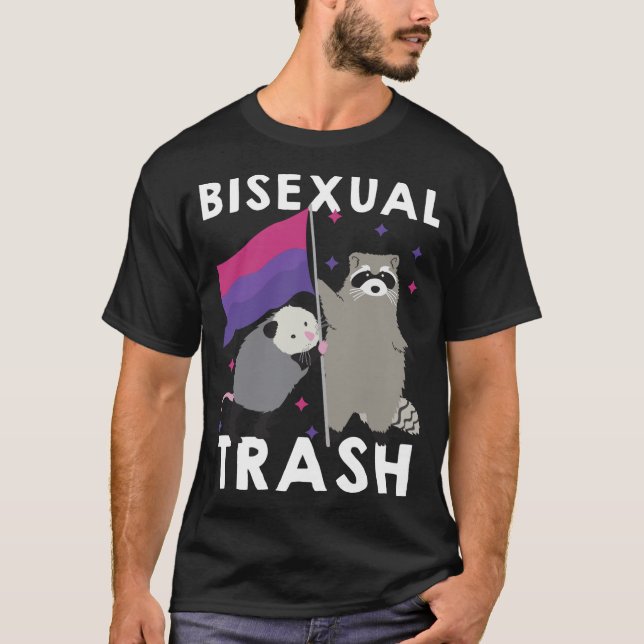Bisexueller Gay Pride Rainbow LGBT Raccoon Poss T-Shirt (Vorderseite)