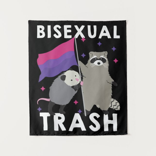 Bisexueller Gay Pride Rainbow LGBT Raccoon Wandteppich (Vorderseite)