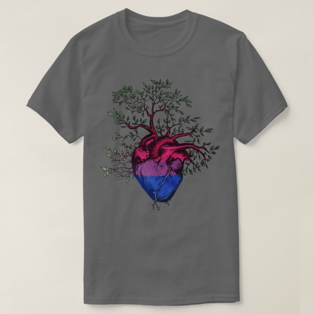 Bisexueller Herzbaum des Lebens 1 T-Shirt (Design vorne)