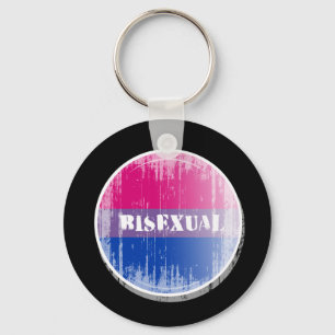 Bisexueller Knopf distressed.png Schlüsselanhänger