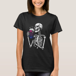 Bisexueller Pride Skeleton LGBT-Q Bi Flag Männer W T-Shirt