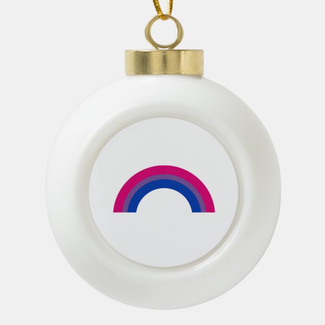 Bisexueller Regenbogen Keramik Kugel-Ornament (Vorderseite)
