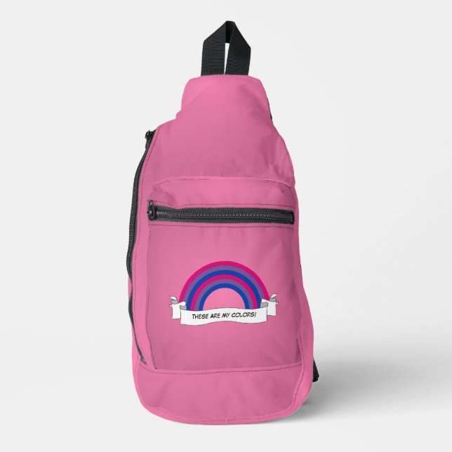 Bisexueller Regenbogen-Stolz  Crossbody Bag (Vorderseite)