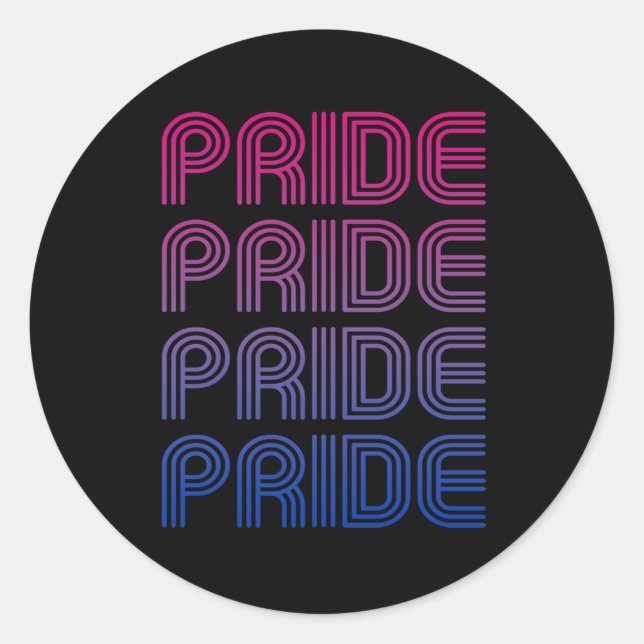 Bisexueller Retro-Stolz Runder Aufkleber (Vorderseite)