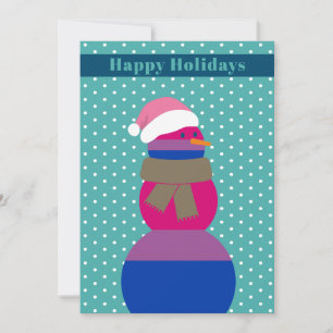 Bisexueller Schneemann Schneefrau Weihnachtskarte Feiertagskarte