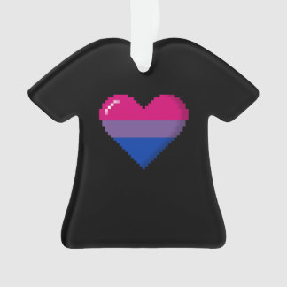 Bisexueller Stolz-8-Bitpixel-Herz Ornament