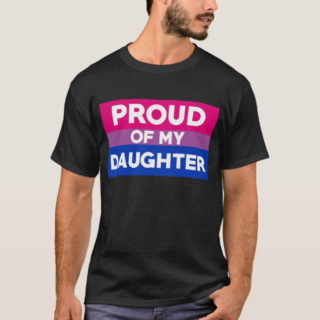 Bisexueller Stolz auf meine Tochter Mama und Vater T-Shirt (Vorderseite)