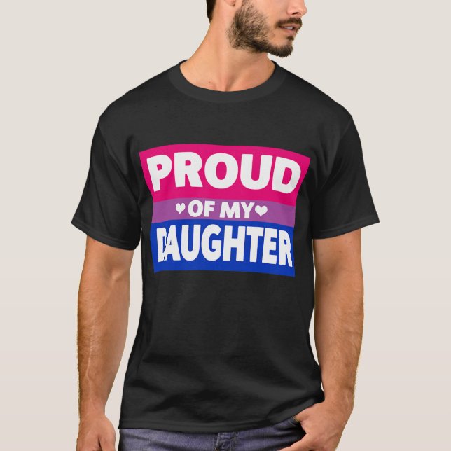 Bisexueller Stolz auf meine Tochter-Mama Vater nie T-Shirt (Vorderseite)
