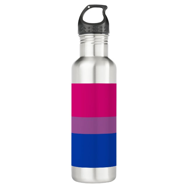 Bisexueller Stolz (Bi-Flagge) Edelstahlflasche (Vorderseite)