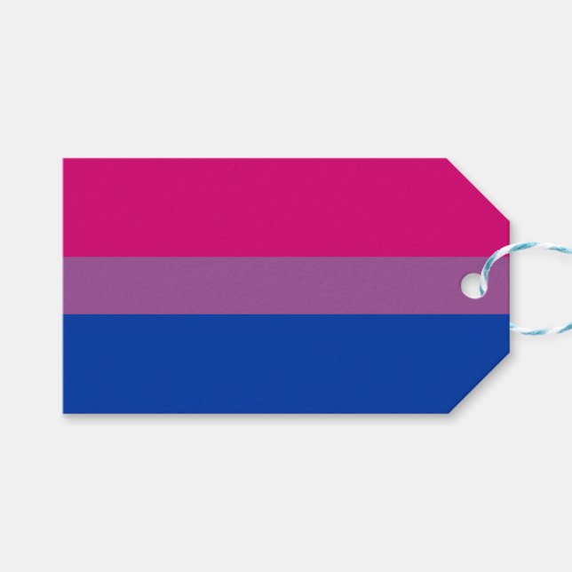 Bisexueller Stolz (Bi-Flagge) Geschenkanhänger (Vorderseite (Horizontal))