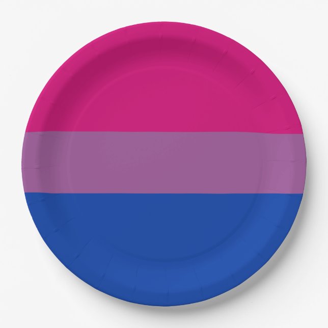 Bisexueller Stolz (Bi-Flagge) Pappteller (Vorderseite)