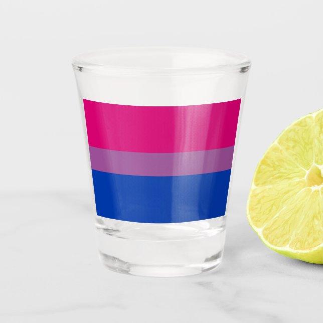 Bisexueller Stolz (Bi-Flagge) Schnapsglas (Vorderseite)