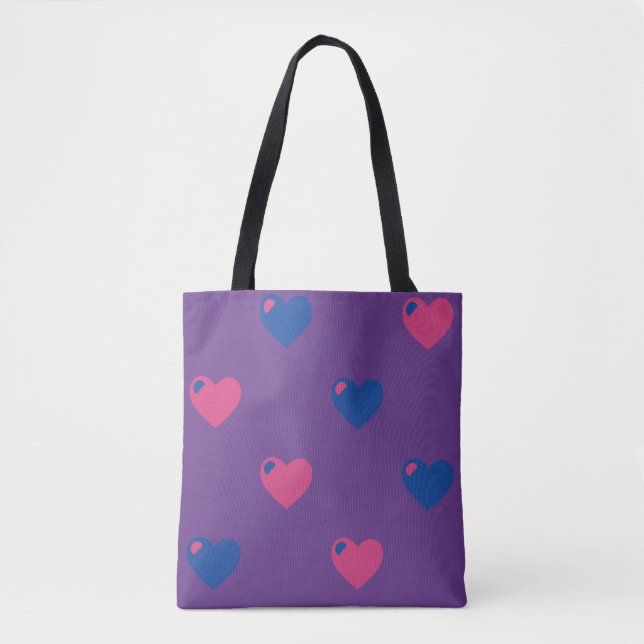 Bisexueller Stolz Herz Tote Tasche (Vorderseite)
