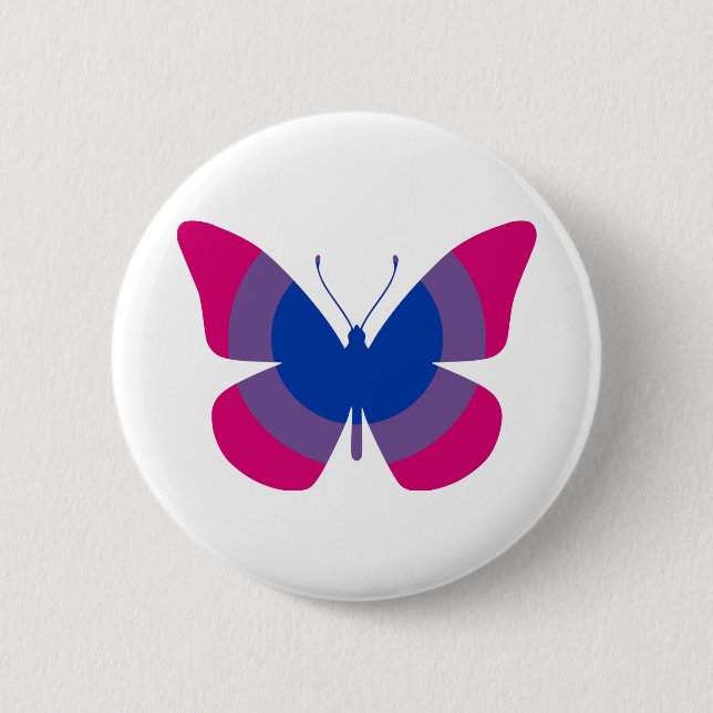 Bisexueller Stolz-Schmetterling Button (Vorderseite)
