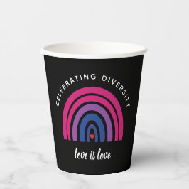 Bisexueller Stolz zum Feiern der Liebe des Diversi Pappbecher