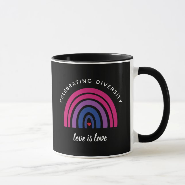 Bisexueller Stolz zum Feiern der Liebe des Diversi Tasse (Rechts)
