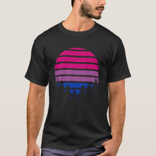 Bisexuelles Flagge Retro-Sonnenuntergang LGBT Bi-S T-Shirt