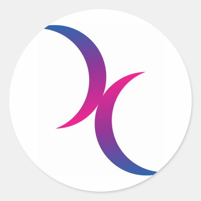Bisexuelles Mondsymbol Runder Aufkleber