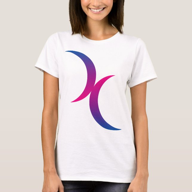 Bisexuelles Mondsymbol T-Shirt (Vorderseite)