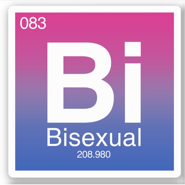 Bisexuelles Periodisches Tabellenelement Aufkleber (Vorderseite)