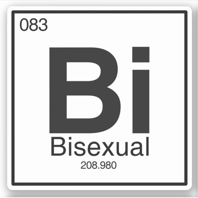 Bisexuelles Periodisches Tabellenelement Aufkleber (Vorderseite)