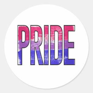 Bisexuelles Stolz-Wort Runder Aufkleber